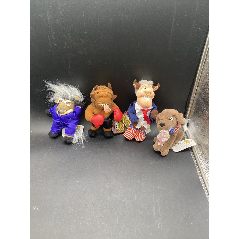 Vintage 1998 Meanies Plush Beanies InFamous Series Lot 4